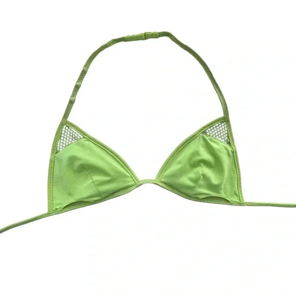 Yellow fishnet bikini top with lining inside and straps. Size Small summer swim - Picture 5 of 8